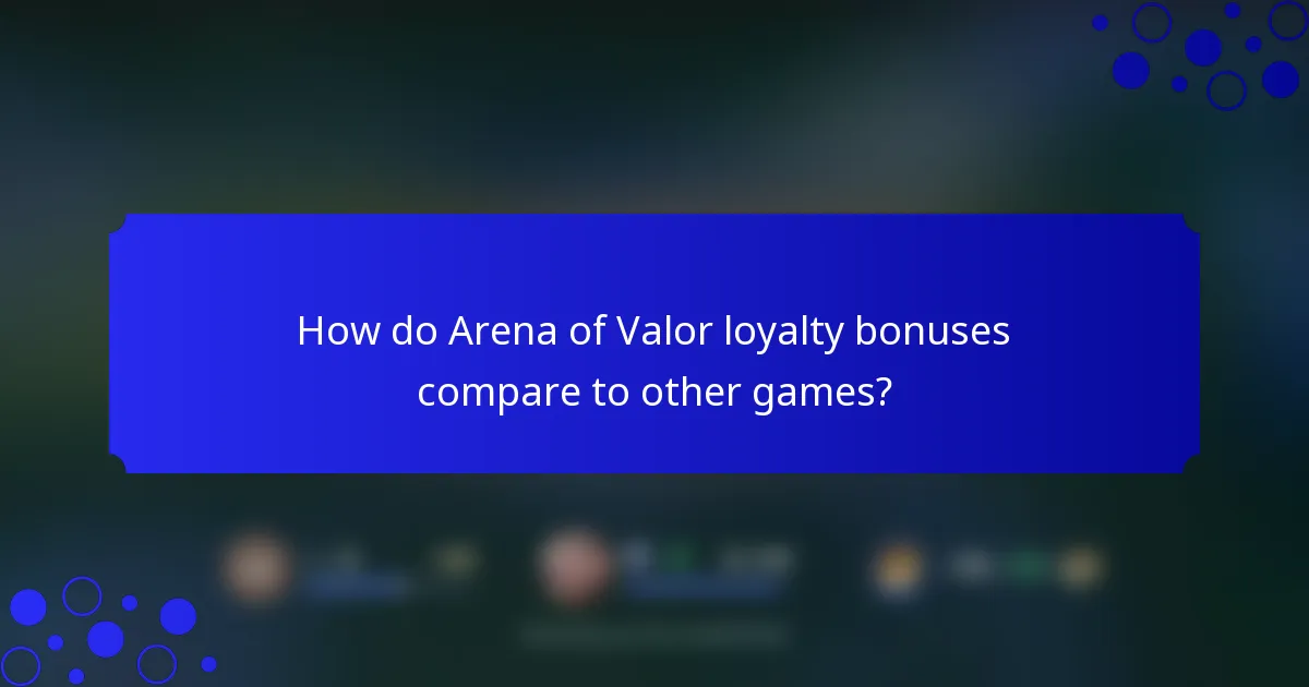 How do Arena of Valor loyalty bonuses compare to other games?