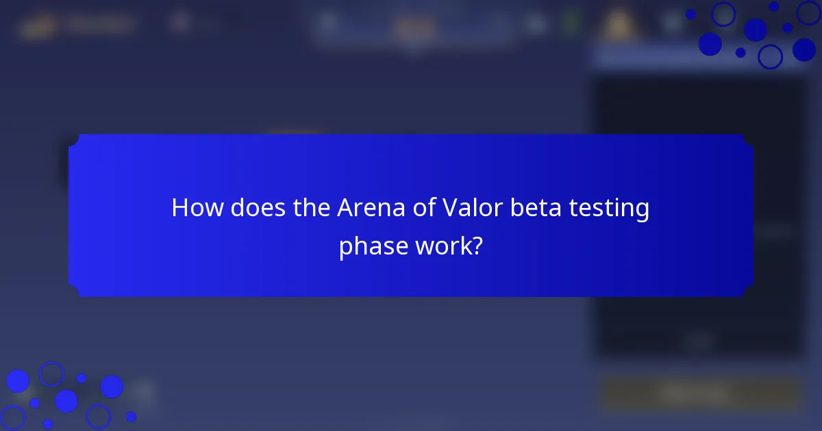 How does the Arena of Valor beta testing phase work?
