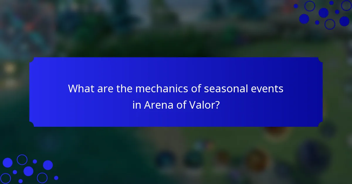 What are the mechanics of seasonal events in Arena of Valor?