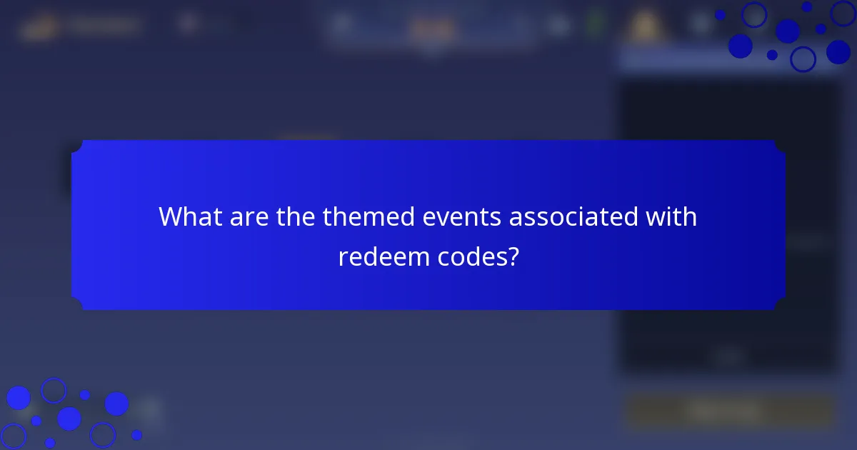 What are the themed events associated with redeem codes?
