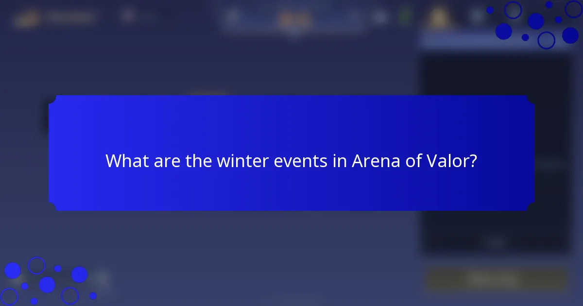 What are the winter events in Arena of Valor?